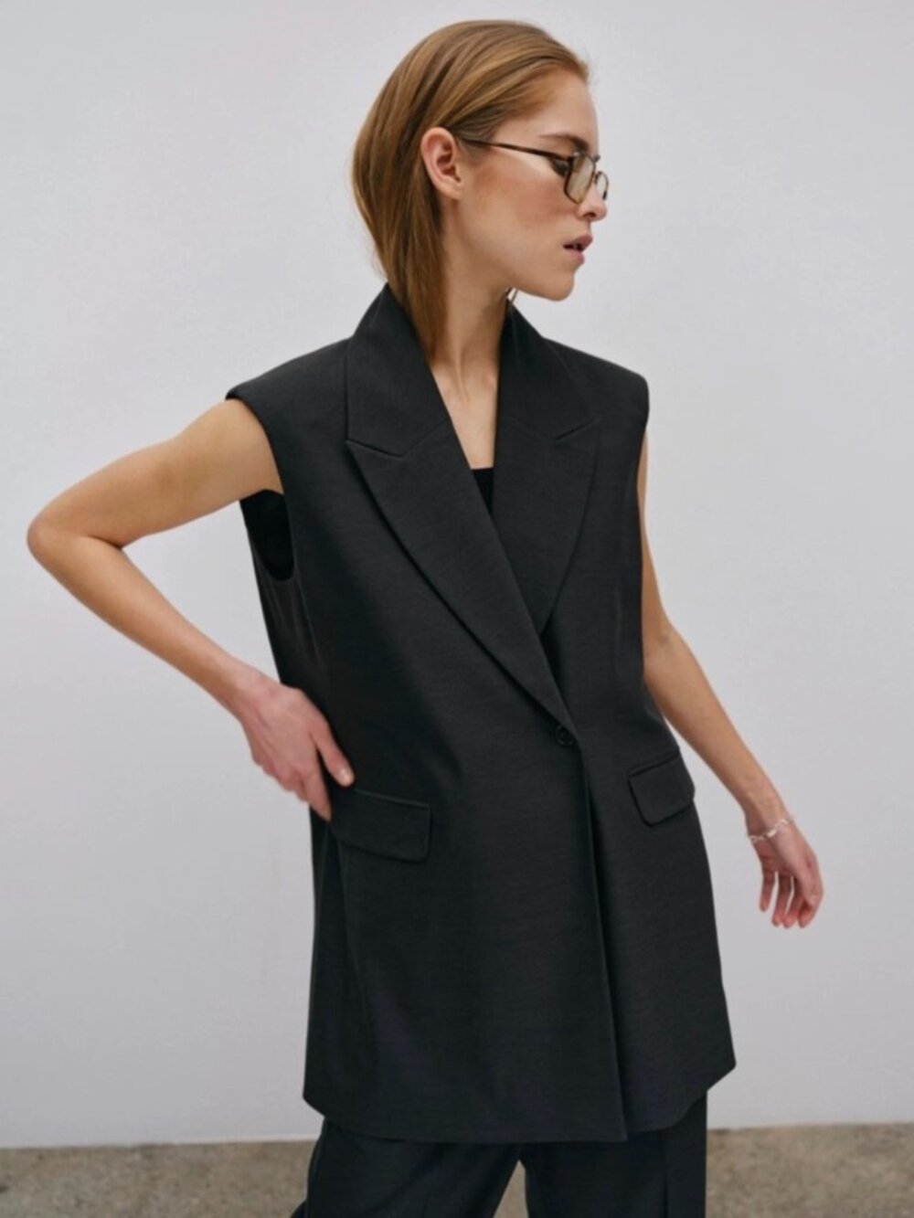 Birgitte Herskind Phoebe Vest / Sleeveless Blazer – Black – Size 38 (Medium) 🖤
